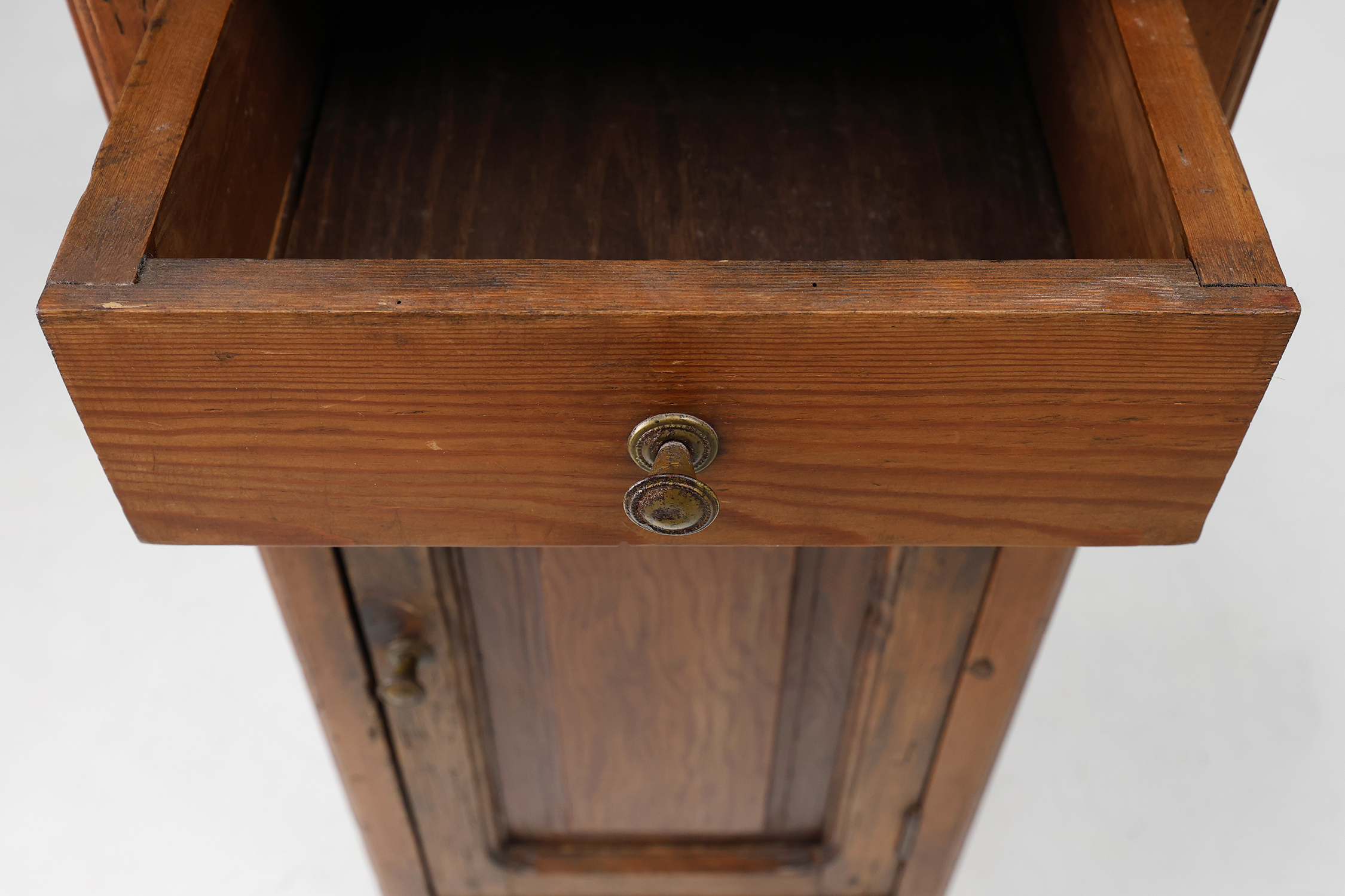 19th Century French antique nightstand in solid pine woodthumbnail